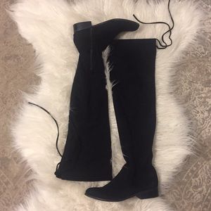 Black thigh high boots size 6